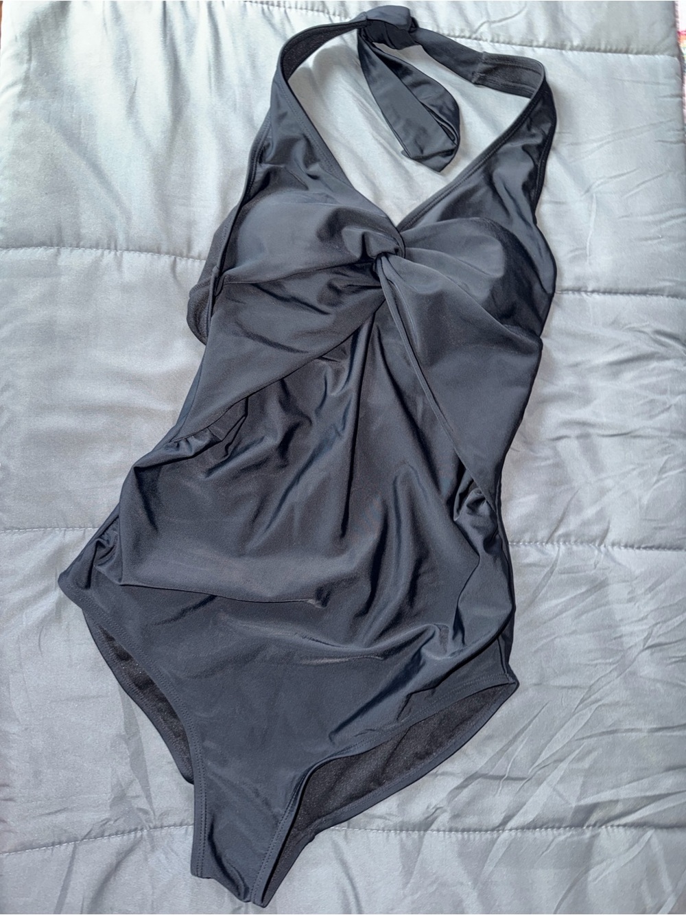 Old Navy Black Twist-Front One-Piece Swimsuit